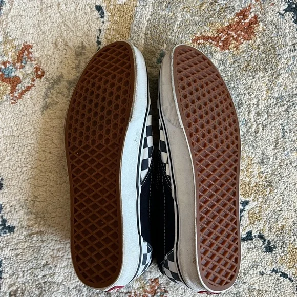 Vans Dark Blue and White Checkerboard Slip-Ons - Picture 5 of 5